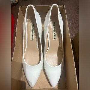 white pump karl Lagerfeld heels